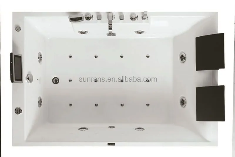 Luxury Two Person Freestanding Jetted Tub Whirlpool Sexy Couple Corner Multi Functional Acrylic Massage 2 Seater Bathtub With TV