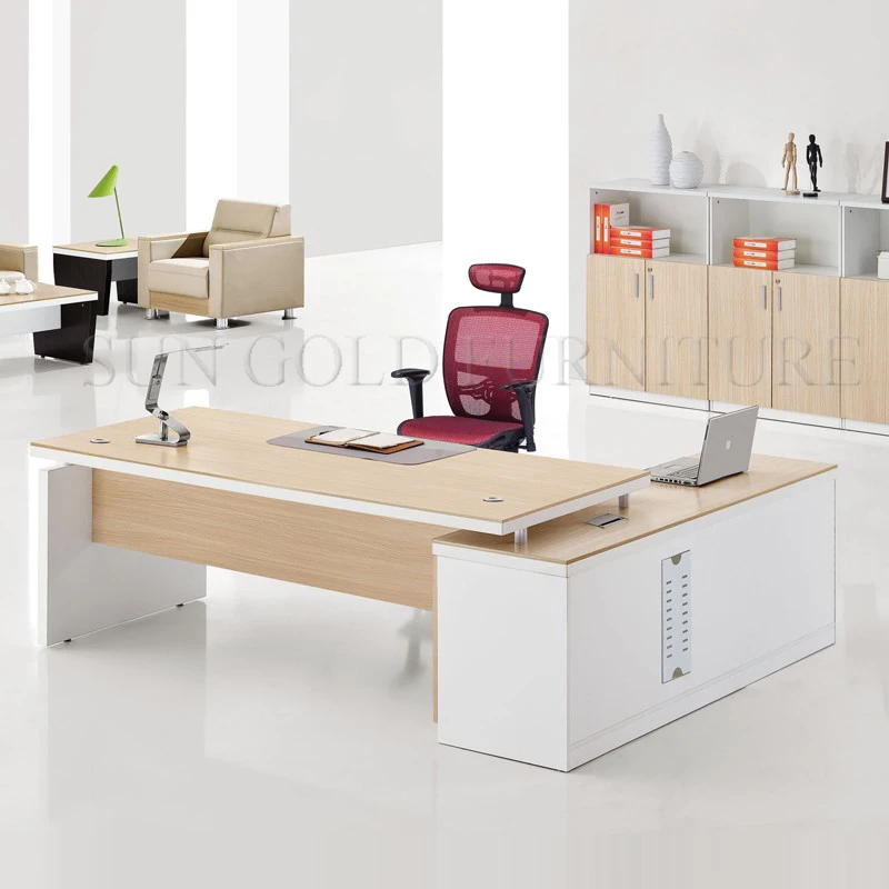 Modern L Shape Home Office Desk Luxury High End Executive Office Desk and Chair Ceo Boss Wooden Antique Office Table