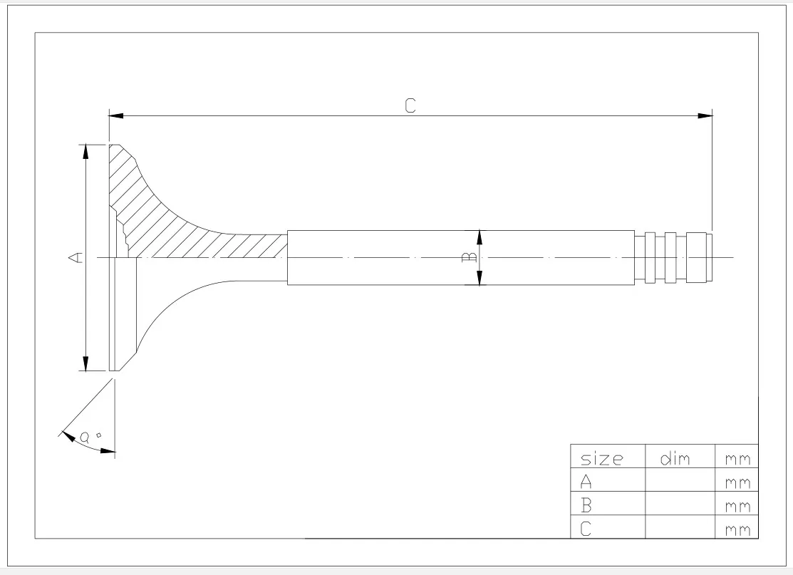 Engine Intake&Exhaust Valve for Vovol B230 in 46*8*112.8 Ex 38*8*112.8  Engine Valves