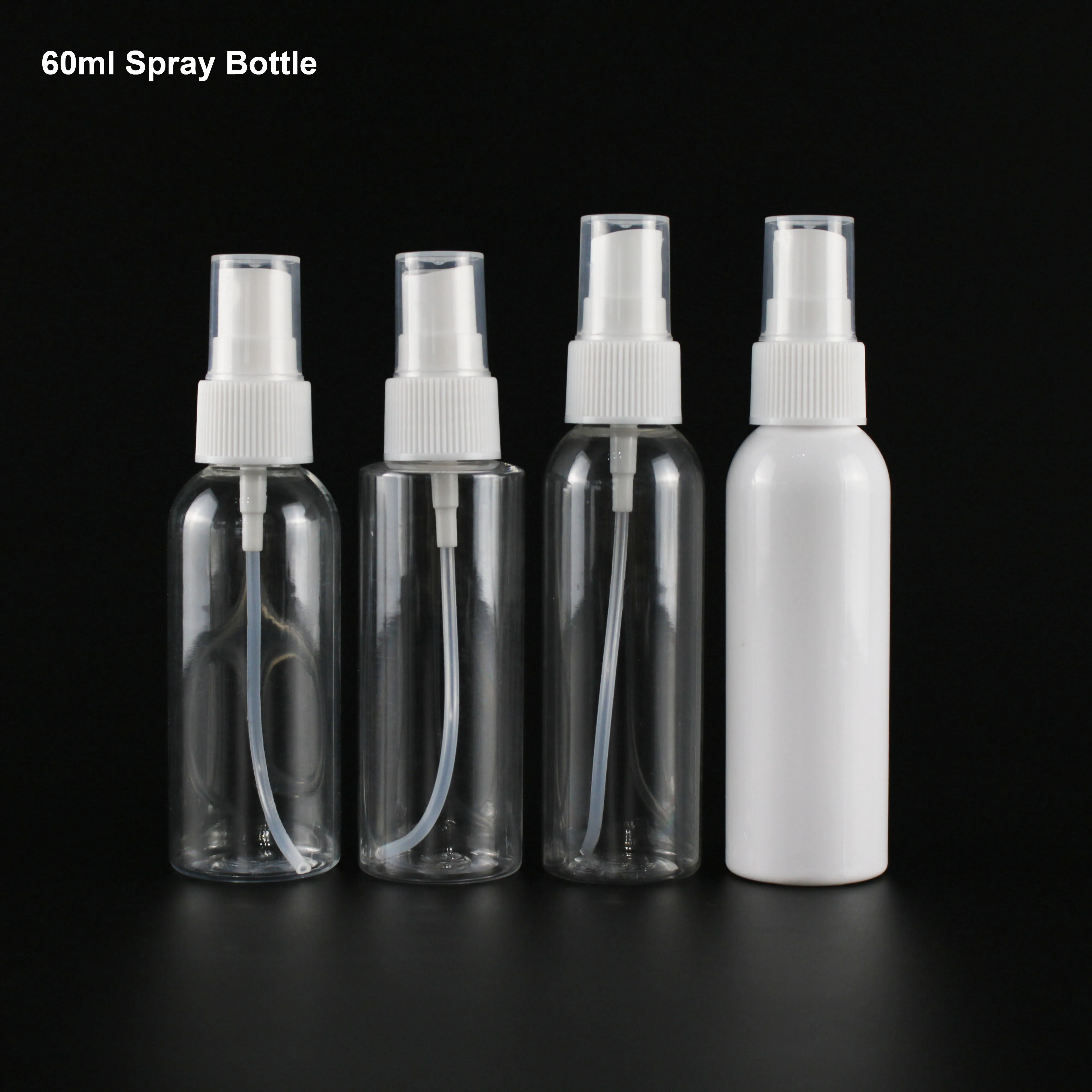 Custom Color Plastic PET 60ml Spray Bottle in Different Shape