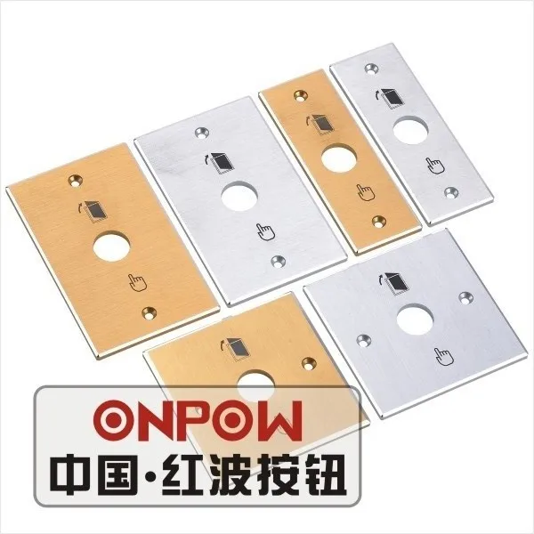 ONPOW high qualified (م, بنفايات) Access Control and Door Exit Release Push button Panel 115*70mm