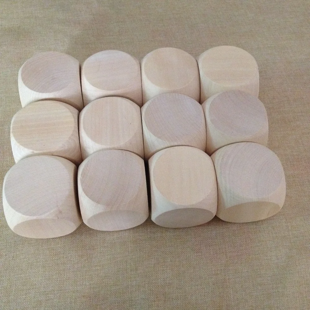 80mm large size wooden blank dice