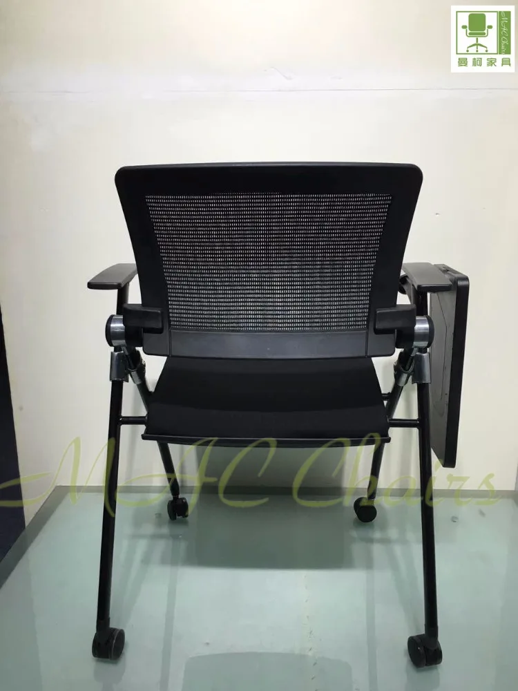 Folding Student Chair with Wheel/conference Chair with Writing Pad Student Chair Manufacture Chaise Colier Avec Pupitre