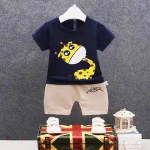 Superior Quality Printed O-neck Baby Boy Clothes with Leopard Pattern