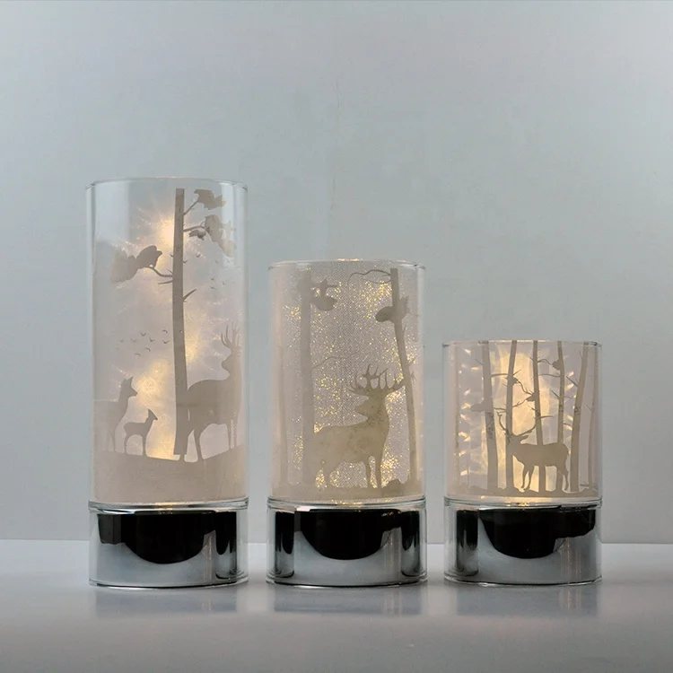 Hot sale glass art christmas decoration sale christmas items candle holder glass