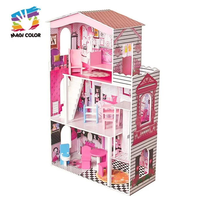 New Arrival Pretend Wooden Miniature Doll House Kits for Girls W06A356