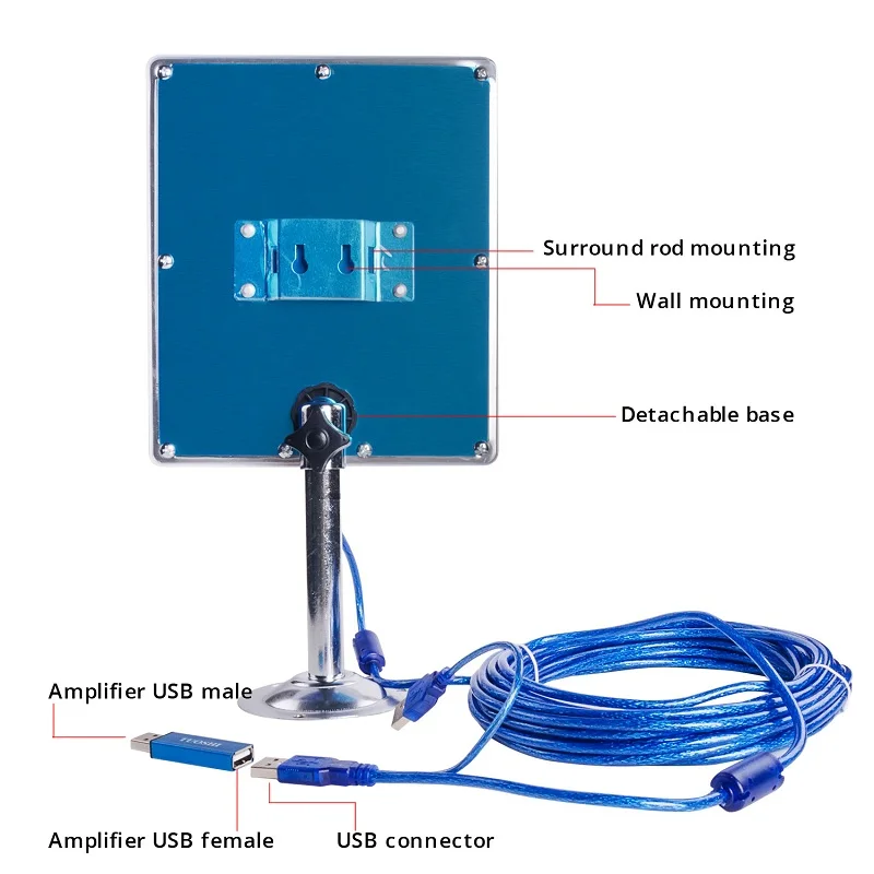 Long Range Outdoor USB WiFi Adapter – 150Mbps, 2.4GHz, With 5m Cable – Coverage Up To 2500m