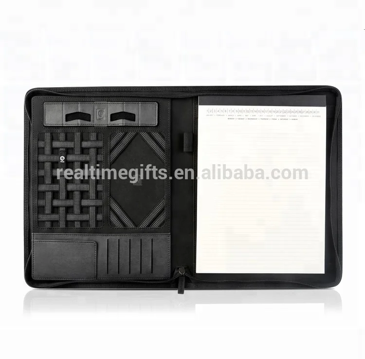 
 Роскошный деловой офисный Органайзер А4 из черной искусственной кожи  