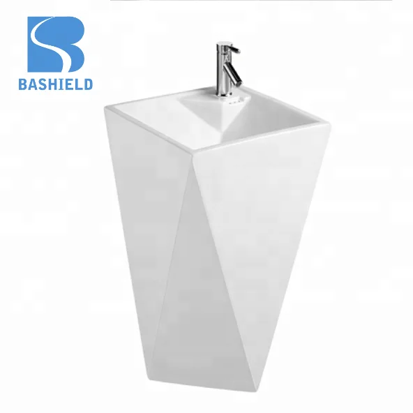 Diamond Design Hight Quality One Piece Bathroom Ceramic Wash Basin C 134 Buy Ceramic Hand Wash Basin Art Hand Wash Sink Pedestal Wash Basin Product On Alibaba Com