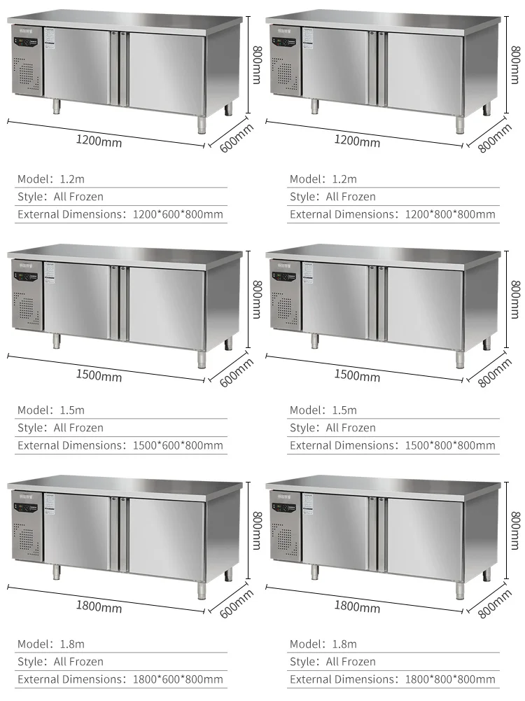 Counter Top Working Table Fridge Refrigerator With Splashback Bar