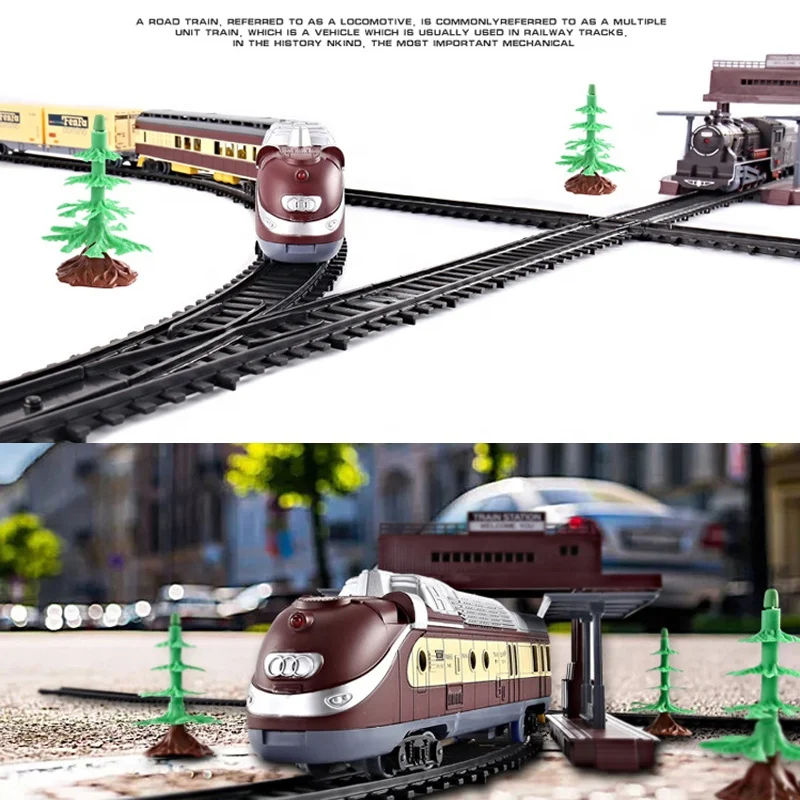 High Speed Railway Trem Elétrico Trilhos para Crianças, Montar Faixas DIY,  Kids' Locomotive Tracks Set