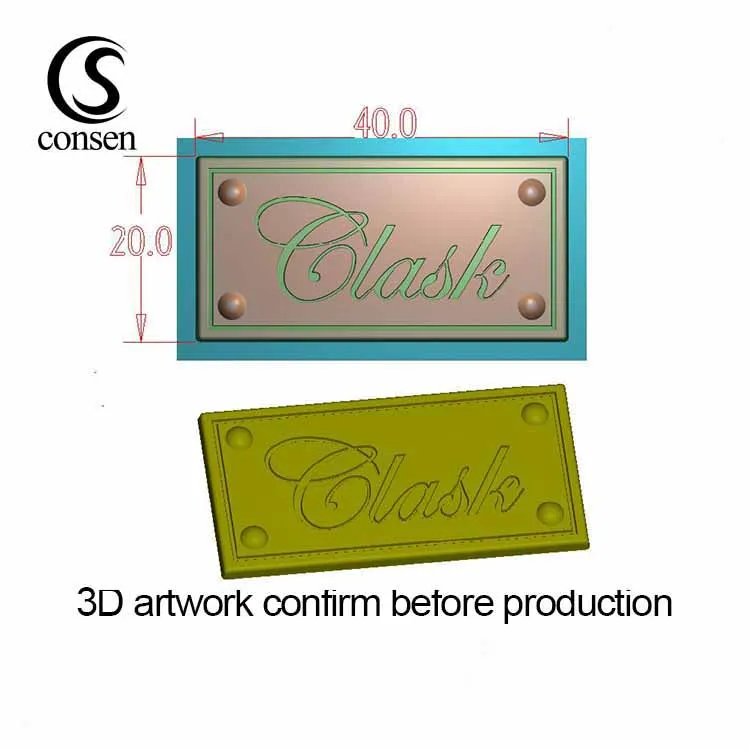 Bag Accessories Brand Name Engraved Custom Metal logo Plate for Handbags
