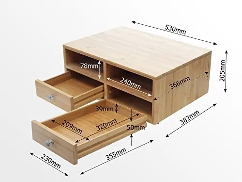 Бамбуковый принтер и подставка для монитора с настольным органайзером с ящиками