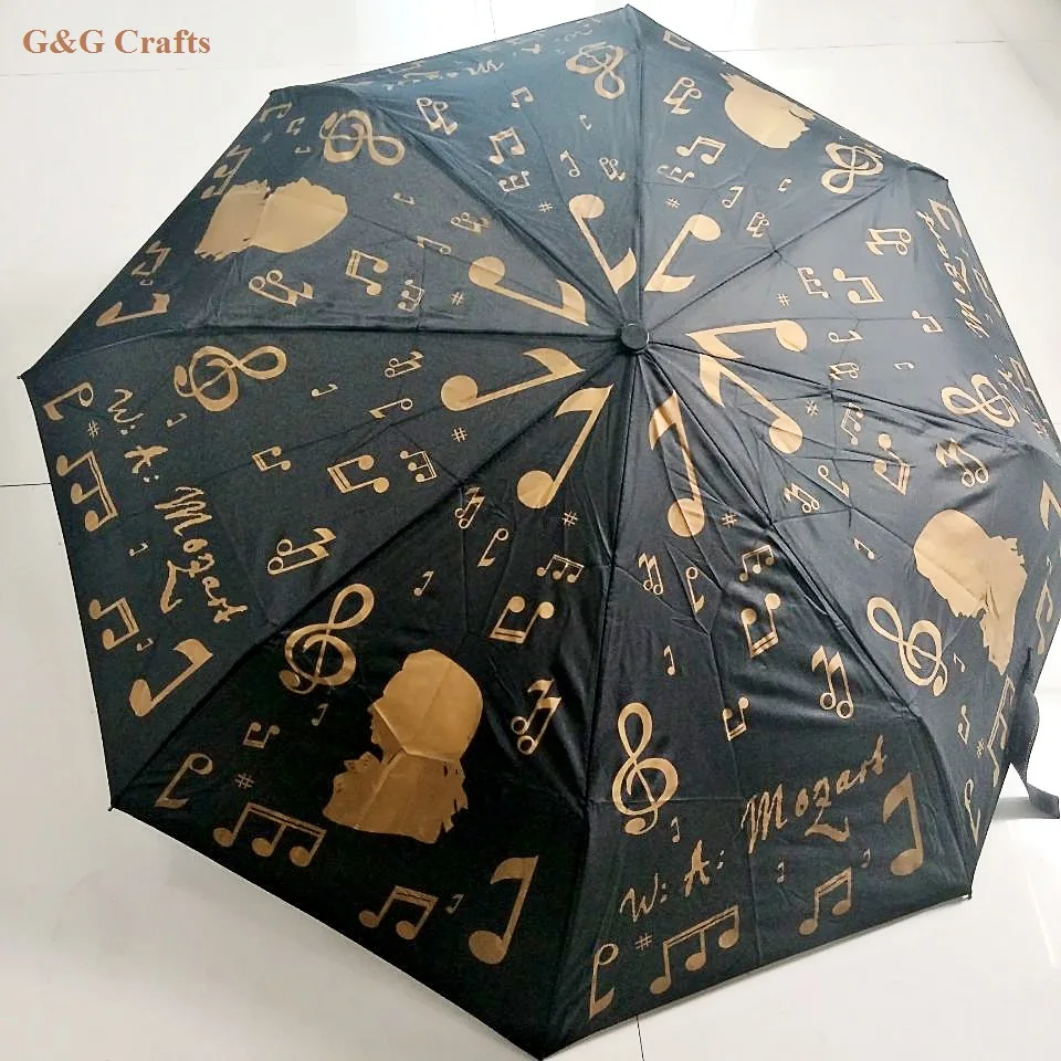 Outdoor Sun and Rain Music Notes Umbrella for Gifts