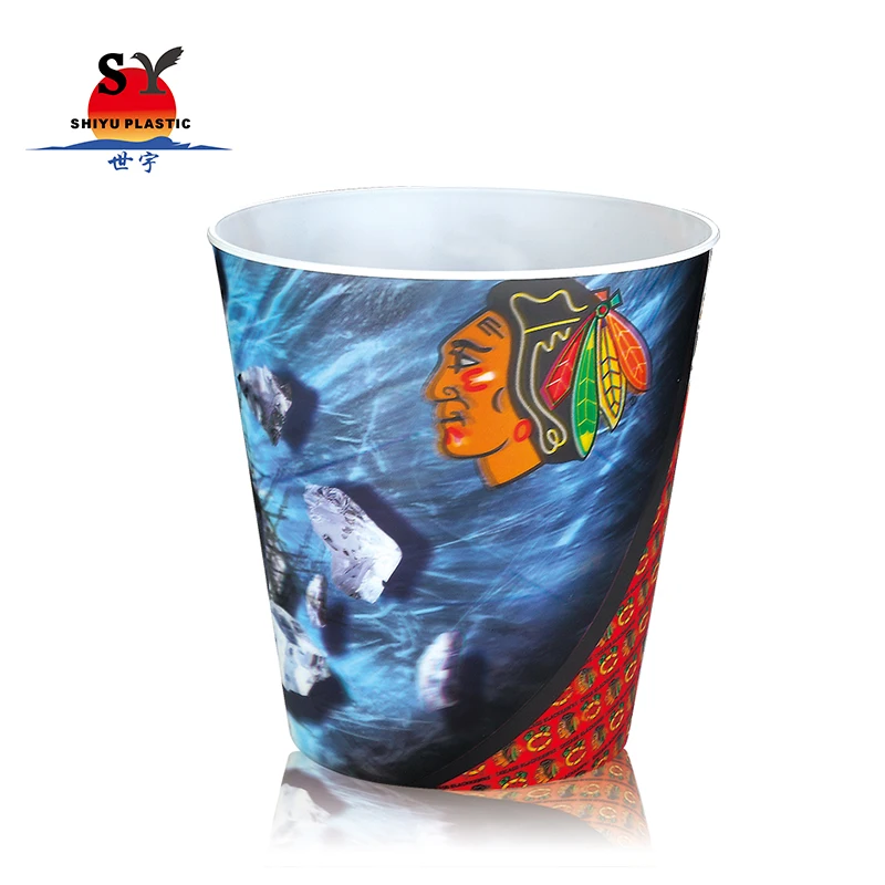 2023 Colorful Eco Friendly Desktop Portable Kitchen Kids Novelty Advertising 3d Lenticular Printing Plastic Cartoon Trash Can