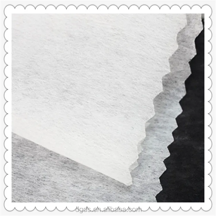 Dongguan Factory Fusing Paper Nonwoven Polyester Interlining Fabric Gum Stay Interlining Rolls 1025SF Soft