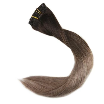 100% Real Natural Hair Extention 12-28" 3/4 Full Head Clip in Hair Extensions