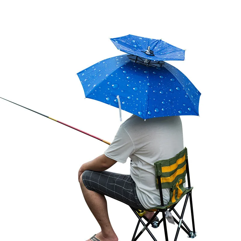 wholesale Portable Hands-Free Umbrella Cap,Folding Outdoor