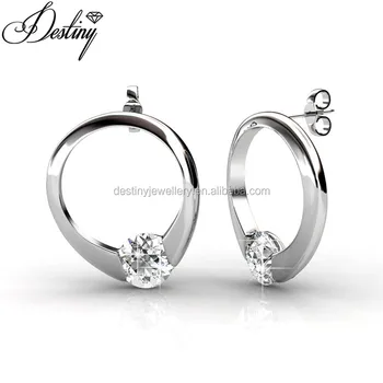 Sterling Silver 925 Premium Austrian Crystal Jewelry Costume Women Fashion Female Earring Destiny Jewellery