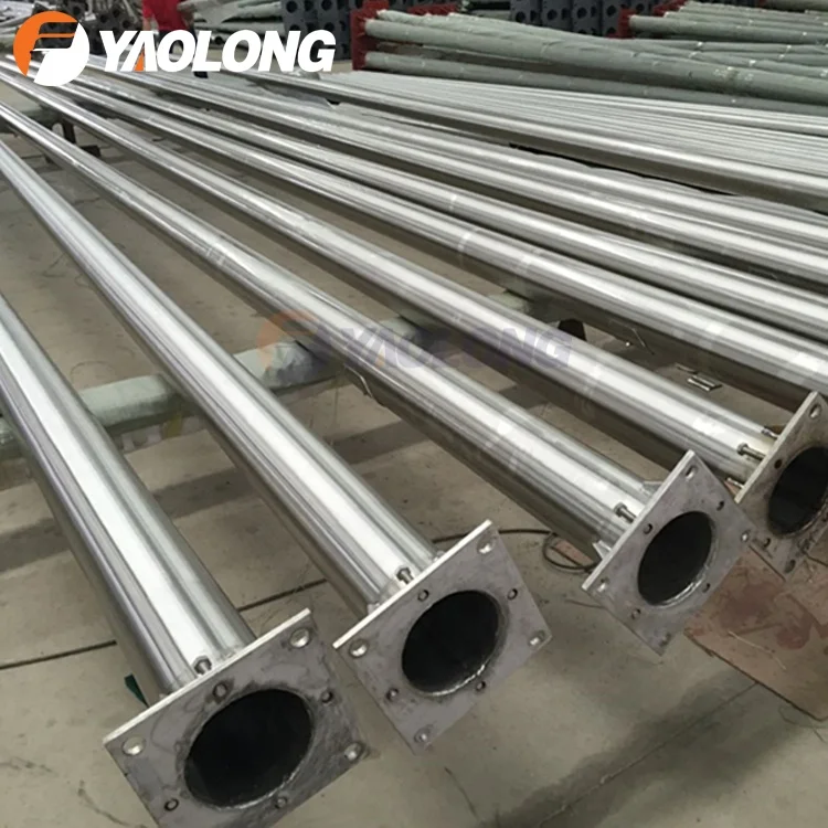 Yaolong 6M 8M 15M Hot Dipped Galvanized Road Flagpole Stainless Steel  Outdoor Rust Proof Flag Pole