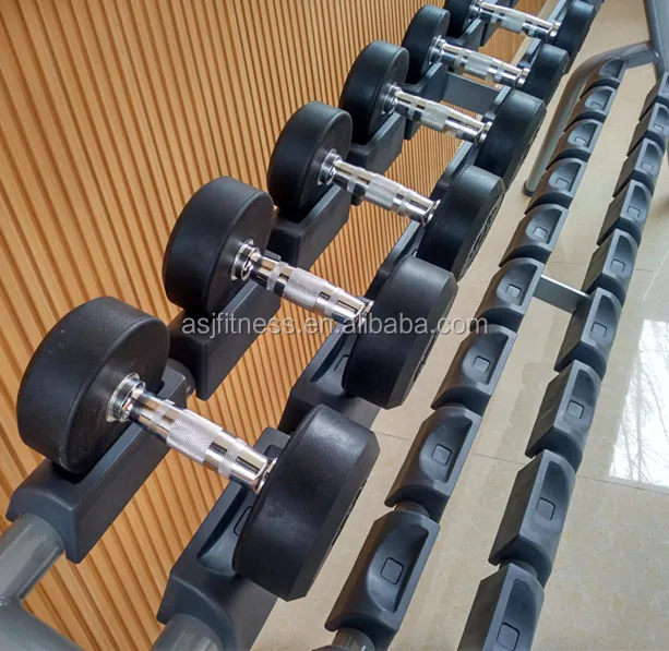 Фиксированная черная резиновая гантеля ASJ аксессуары для фитнеса и спортзала гантели W002