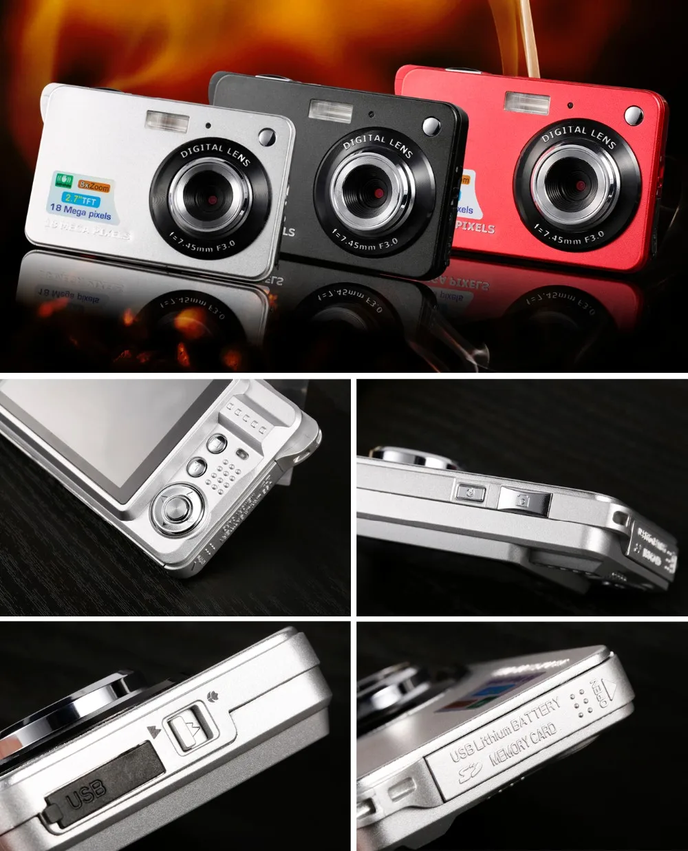 Рекламная цифровая камера, Очаровательная камера 18 МП для фотосъемки