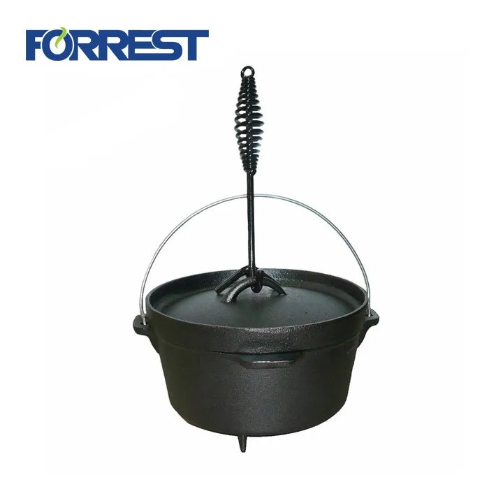 Cast Iron Camp Dutch Oven with Legs - 4.1 qt (3.9 L), Including Lid Lifter  and Lid Stand