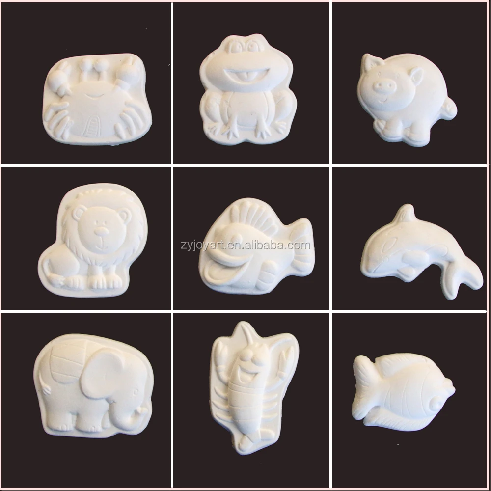 6 Pcs Unpainted White Ceramic Animal Figurines To Paint Buy Animal