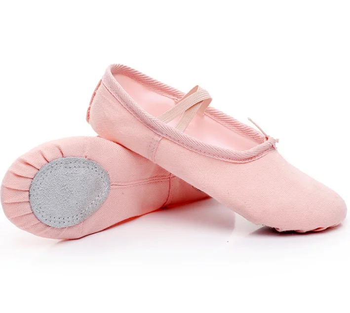 Новинка, парусиновые бальные туфли телесного цвета на плоской подошве для девочек, мягкие балетные туфли для взрослых