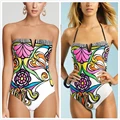 2016 New Women Bikini Swimwear Swimsuit Bikinis Beachwear Swimsuits Siamese Printing Sexy Beachwear Swimsuit