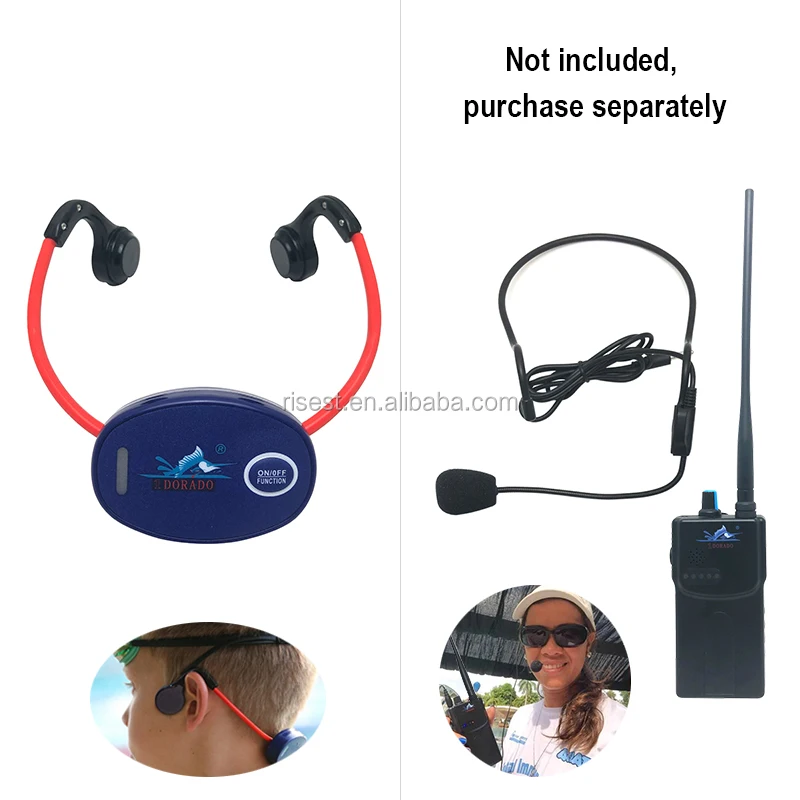 Aquatalk Waterproof Swimming Training System Underwater Live System Bone Conduction Headset Transmitter Nose Clip Earplug Sets