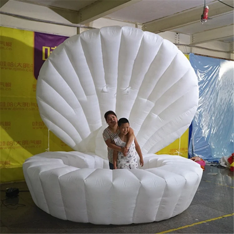 DAMING concert stage decoration giant inflatable shell sea shell clam shell decoration with led