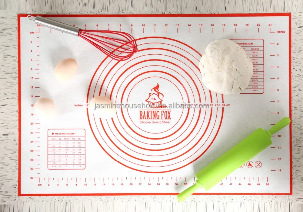 Custom Printing 60x40cm Silicone Baking Mat Dough Mat Silicone Pastry Mat With Measurement