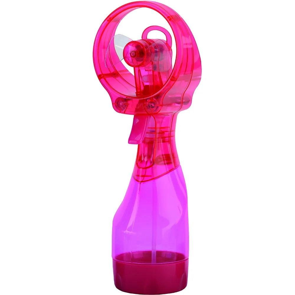 Water Spray Bottle Fan Pink Personal Portable Handheld Mister Heating