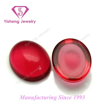 Loose Oval Flat Back Cabochon Cut Ruby Red Stone Glass Bead Gems