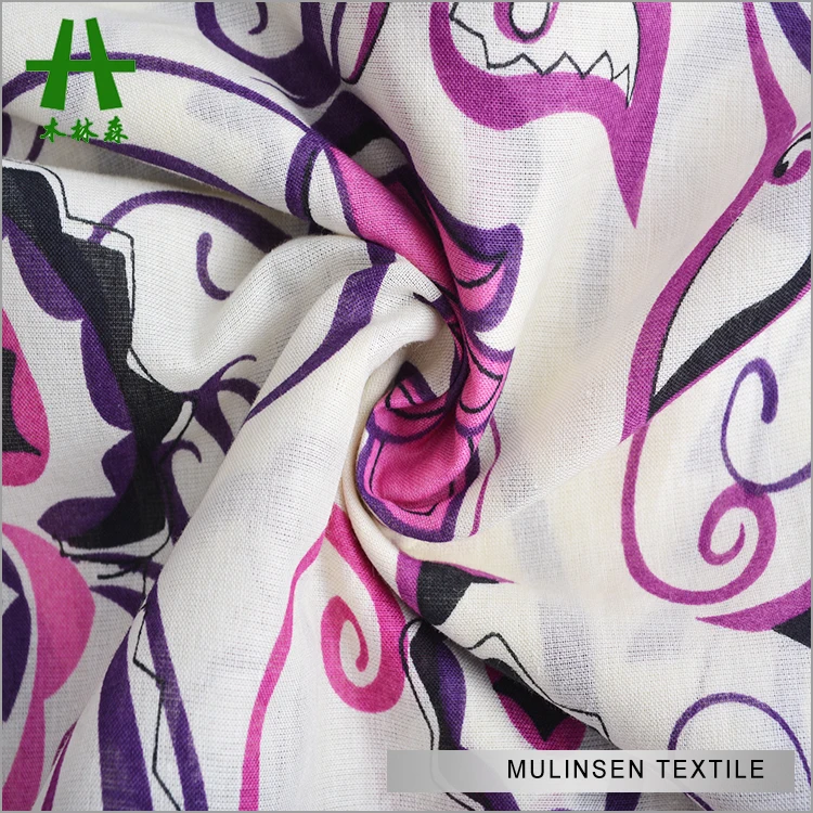 Mulinsen текстиль простой тканый 60S чесаная вуаль печатная ткань 100% хлопок для
