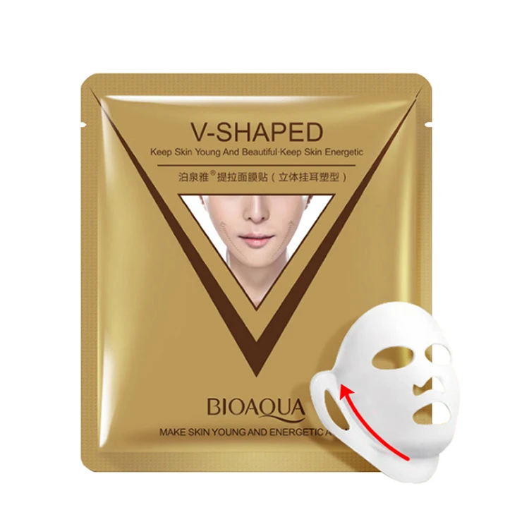 Bioaqua V-Shaped Facial Mask Essence Sheet Moisture Face Pack Skin Care Anti Aging 1Pc 40G (6947790782447)