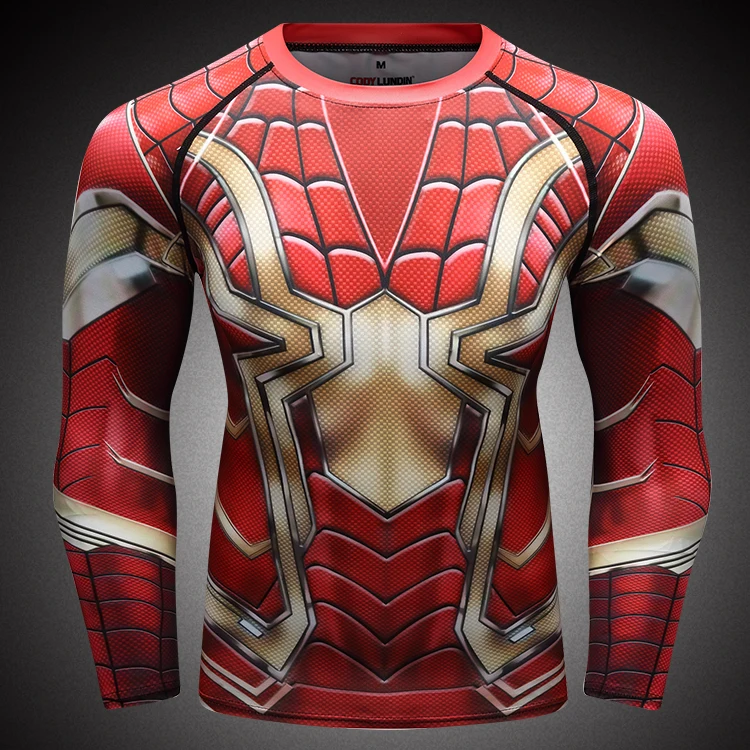 Camiseta De Compresión Manga Larga 3D Para Hombre - Pantera Negra, Tejido Transpirable Y Ajuste Slim