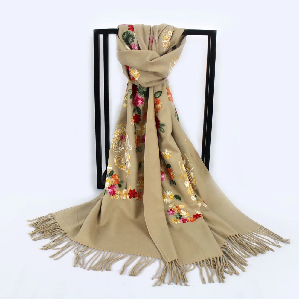 Designer Velvet Hand Embroidered Indian Pure Wool Kashmir Handmade Shawl Shawls