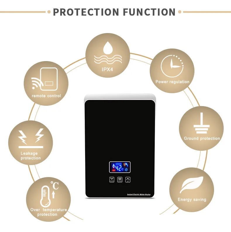 Fast Heating element Easy Installation Touch Control Kitchen Sink Thankless Geyser Water Heater Electric 220v