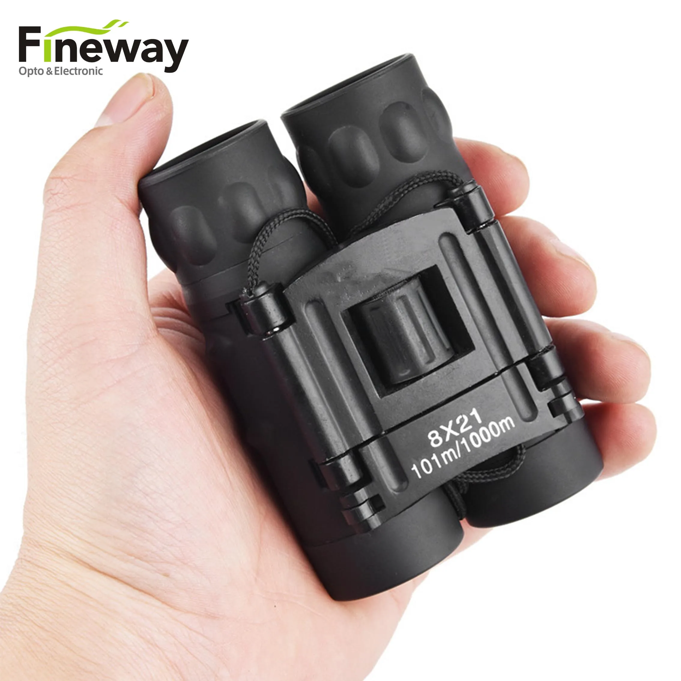 8x21 COMPACT Foldable Pocket Binoculars with Ruby Coloured Lens 