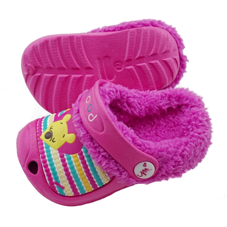 Детская зимняя плюшевая подкладка eva, пушистая обувь с мультяшным рисунком