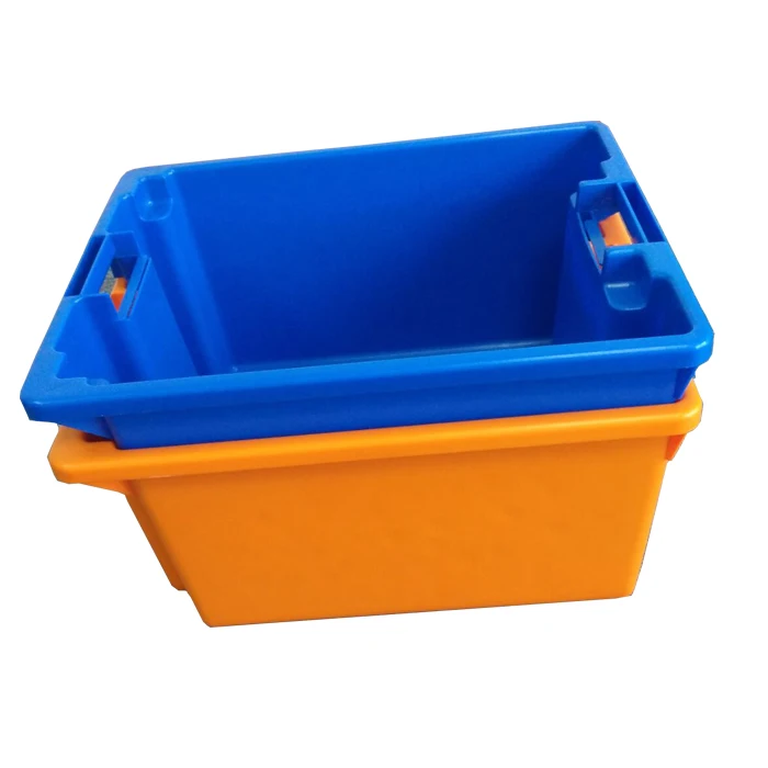 Folding Container Turnover Box Nestable Solid Large Stackable Crate Plastic Durable  Moving Crates Tote Box