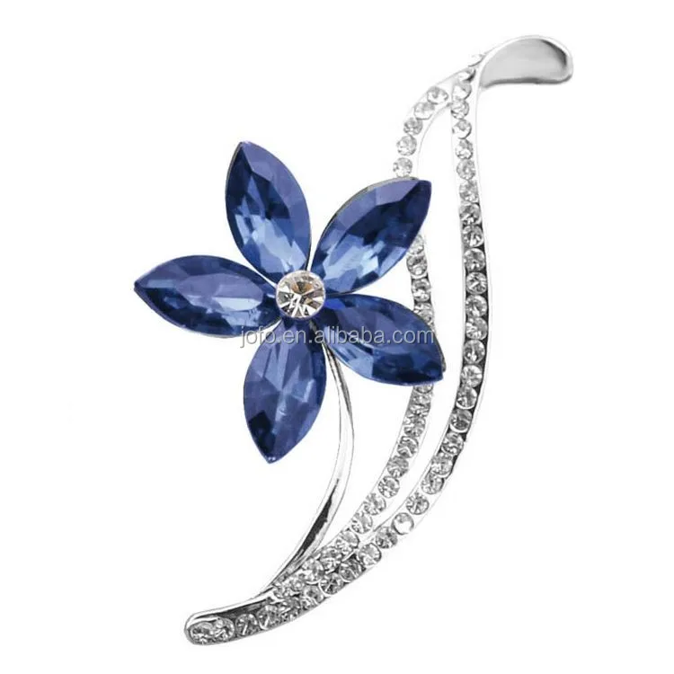 Elegant Style Muslim Ruby Rose Flower Red Crystal Wedding Brooch Imitation Jewelry