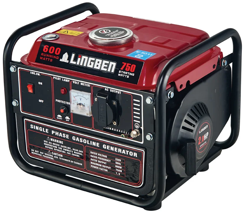 Lingben Silent Generator Gas Power 2HP 3600rpm Recoil Start Small Home Use LB950-A