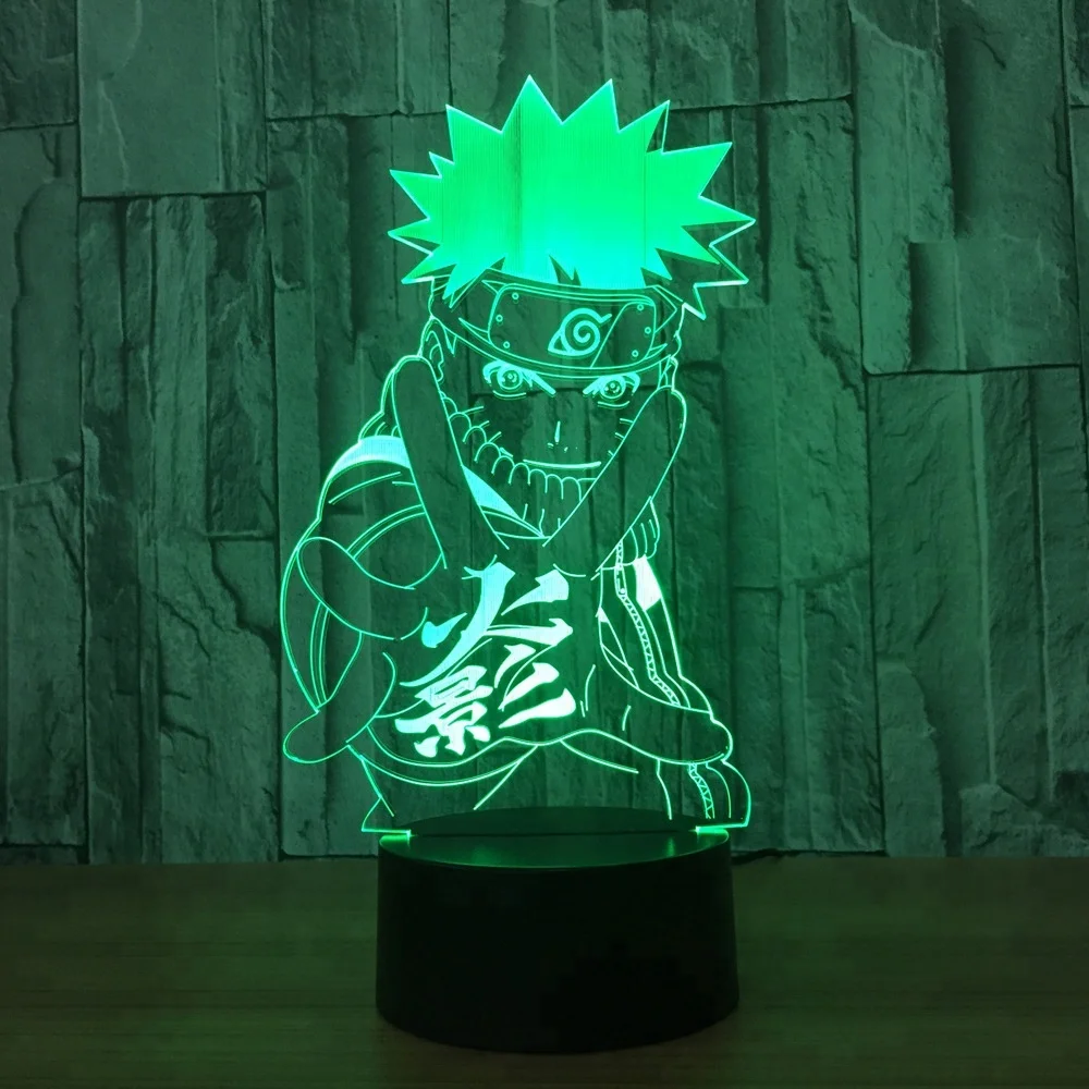 3d Lamp Naruto Uzumaki Led Touch Sensor Color Changing Nightlight for Home 