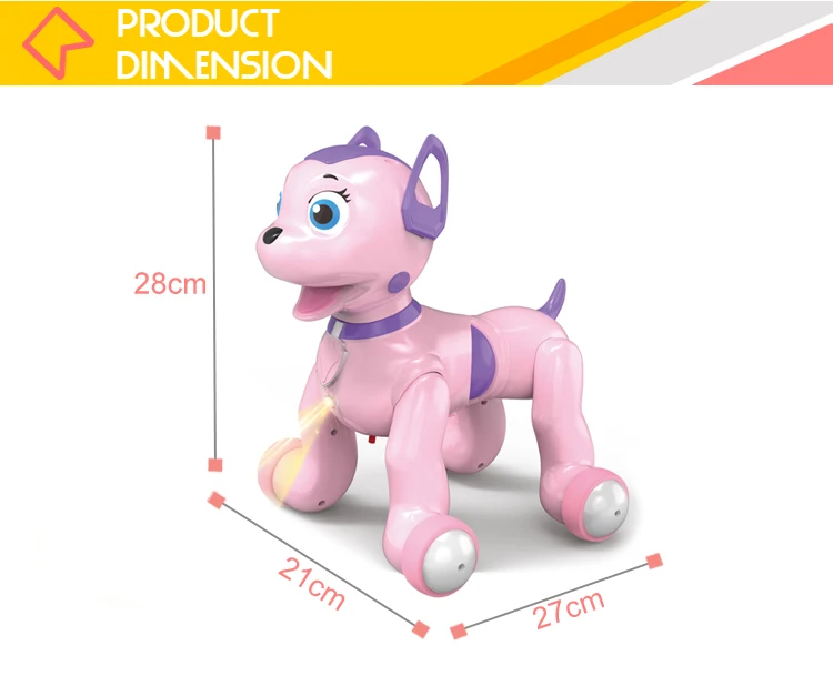 Розовый ходящий щенок интерактивные игрушки Пластиковые rc робот собака продукты