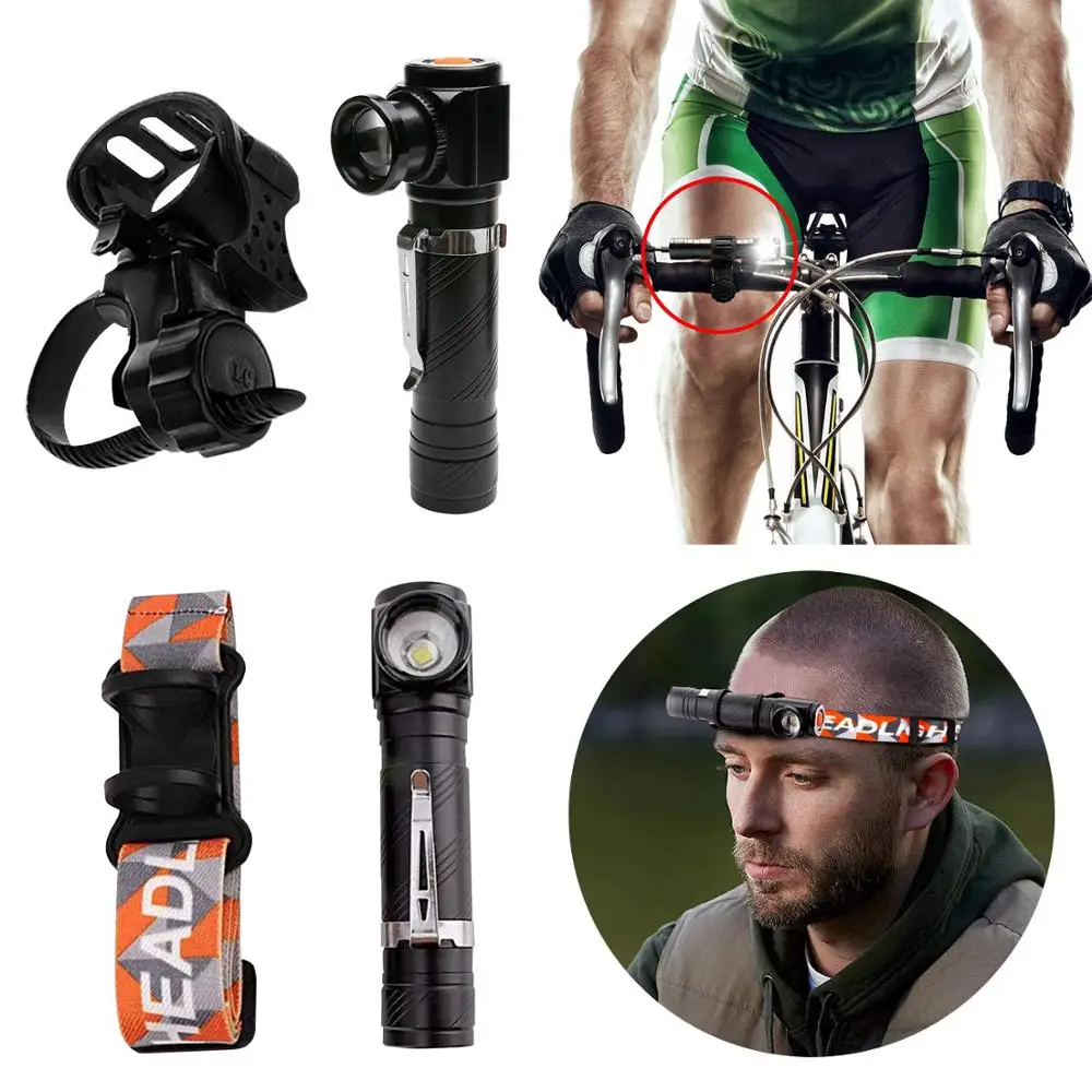 90 градусов USB Перезаряжаемый светодиодный тактический фонарик мини зум светодиодный фонарик IP65 аварийный фонарик для Кемпинг пеший туризм и езда на велосипеде