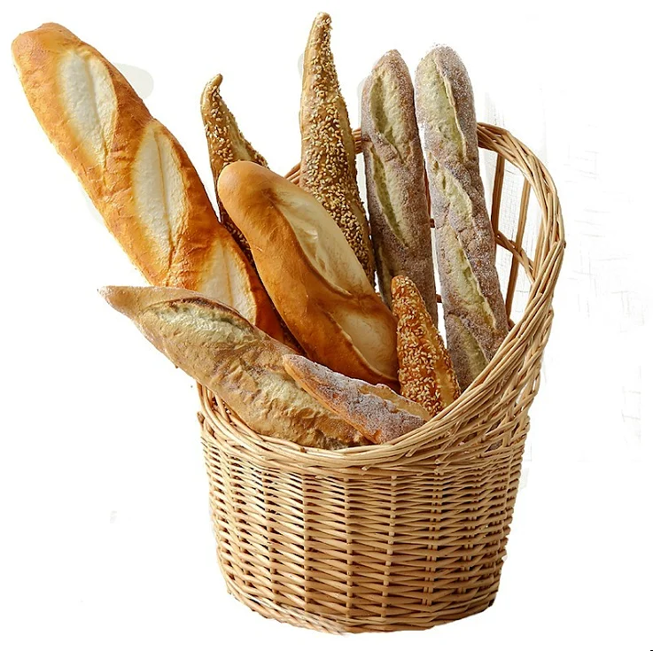 French Stick Basket Food Wicker Bread Presentation Rustic Display Basket Display 