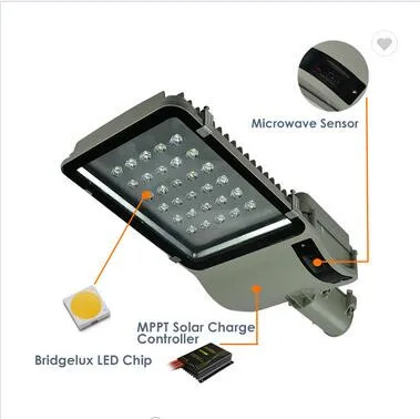 Заводская цена Проектная лампа на солнечной батарее MPPT контроллер 30 Вт-80 Вт отдельный Солнечный светодиодный уличный фонарь